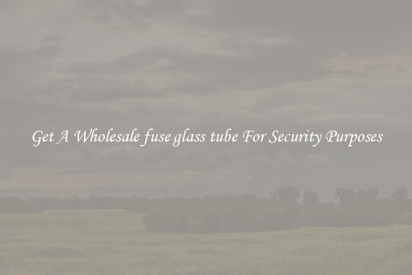 Get A Wholesale fuse glass tube For Security Purposes