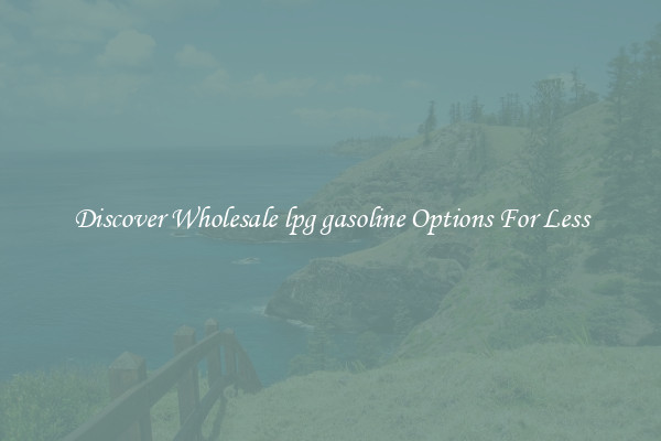 Discover Wholesale lpg gasoline Options For Less
