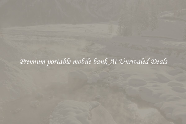 Premium portable mobile bank At Unrivaled Deals
