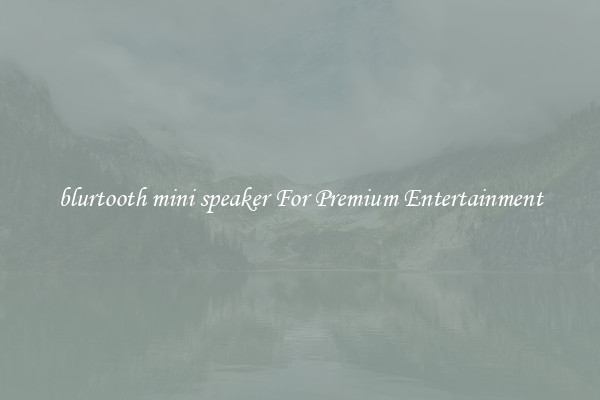 blurtooth mini speaker For Premium Entertainment